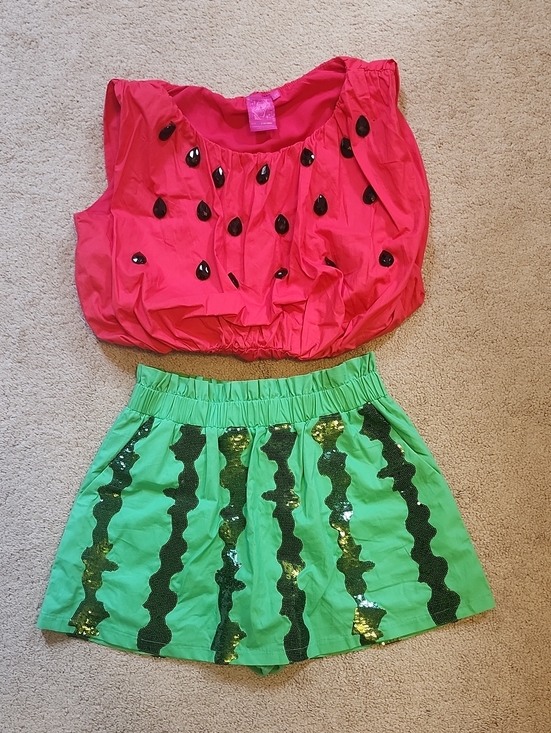 QUEEN OF SPARKLES Dresses & Skirts - Queen Of Sparkles Watermelon Set - Red Top & Green Skirt